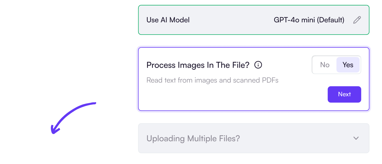 Process content from images using OCR